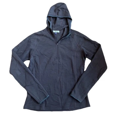 Ibex Women’s Medium 100% Merino Wool Hoodie Jacket Brown 1/4 Zip Outdoors USA - Image 1 of 4