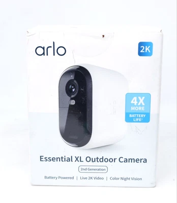 Arlo Essential 2K Outdoor Security Camera XL(2nd Generation)4X White VMC3052 NEW - Image 1 of 4