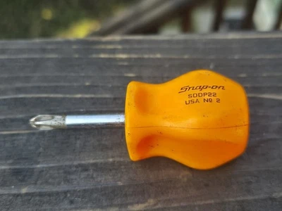 Destornillador Snap-On SDDP22 Phillips #2 mango corto naranja herramienta de mano vintage EE. UU. Foto 1 de 2