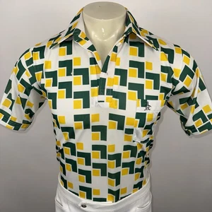 Vtg 60s 70s Penguin Shirt Grand Slam Munsingwear Geometric MCM Disco Mens Medium - Picture 1 of 15