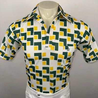 Vtg 60s 70s Penguin Shirt Grand Slam Munsingwear Geometric MCM Disco Mens Medium - Image 1 of 4