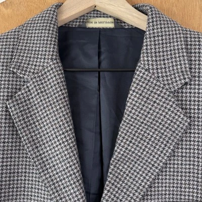 Blazer Banana Republic Para Hombres 46 Largo Mezcla de Lana Pata de Gallo Deportivo Abrigo Chaqueta Foto 1 de 4