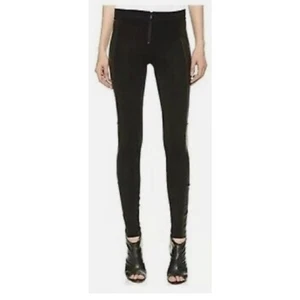 Alice + Olivia 2 Wildleder Lederhosen Frontreißverschluss Skinny Stretch Leggings Style - Bild 1 von 12