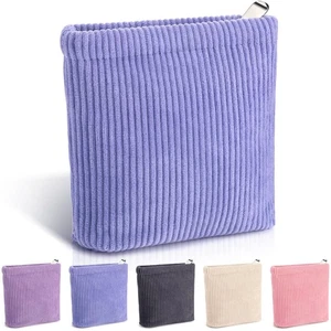 Corduroy Mini Makeup Bag for Purse Solid Color Small Makeup Zipper Pouch Trav... - Bild 1 von 7