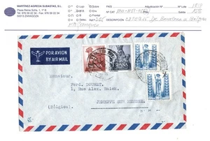 1955.Ed:1140,1137,961(2).Sobre Circulado.Estado Español.A Bélgica - Imagen 1 de 1