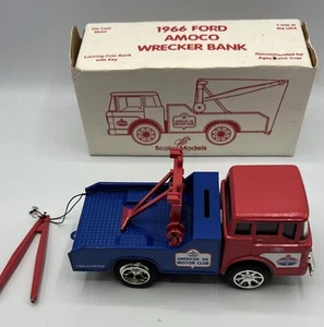 New Ltd Ed Amoco Vintage Die Cast Truck Bank, 1966 Ford Wrecker, Red/Blue - Picture 1 of 6