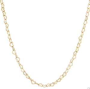 18 Zoll 14kt Gelbgold Herz Glieder Halskette 2,8 Gramm Karabinerverschluss 3mm breit - Bild 1 von 7
