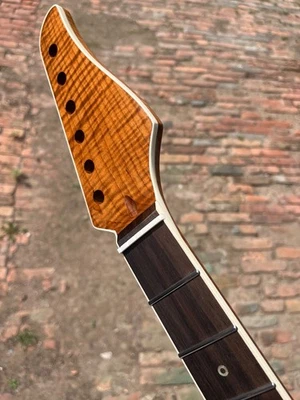 AAAA 22fret Roasted flame maple electric guitar Neck Rosewood Suhr binding Satin - Image 1 of 4