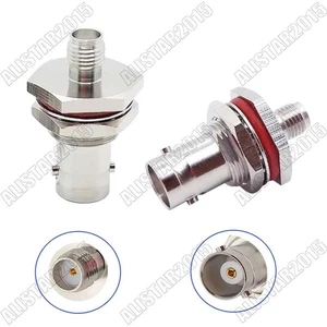 1x SMA Female to BNC Female Jack Nut Bulkhead O-Ring Adapter RF Coax Connector - Picture 1 of 3