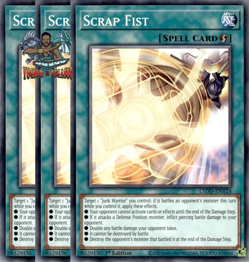 Yugioh! 3x Scrap Fist L5DD-ENY24 Common 1st Ed NM - Image 1 of 1