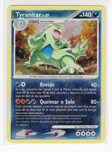 ~PT~ PORTUGUESE Tyranitar Holo 17/123 Mysterious Treasures DP Pokemon Card (C1) - Picture 1 of 2