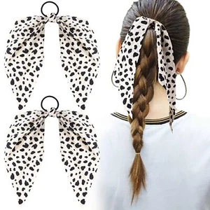 2pcs Spotted Pattern Hair Band Non-Slip Rabbit Bunny Ear Bow Hair Tie Ropes - Picture 1 of 7