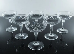 ANCIENES 6 VERRES COUPES A CHAMPAGNE MARTINY VERRE SOUFFLE TAILLE BACCARAT ART - Bild 1 von 23
