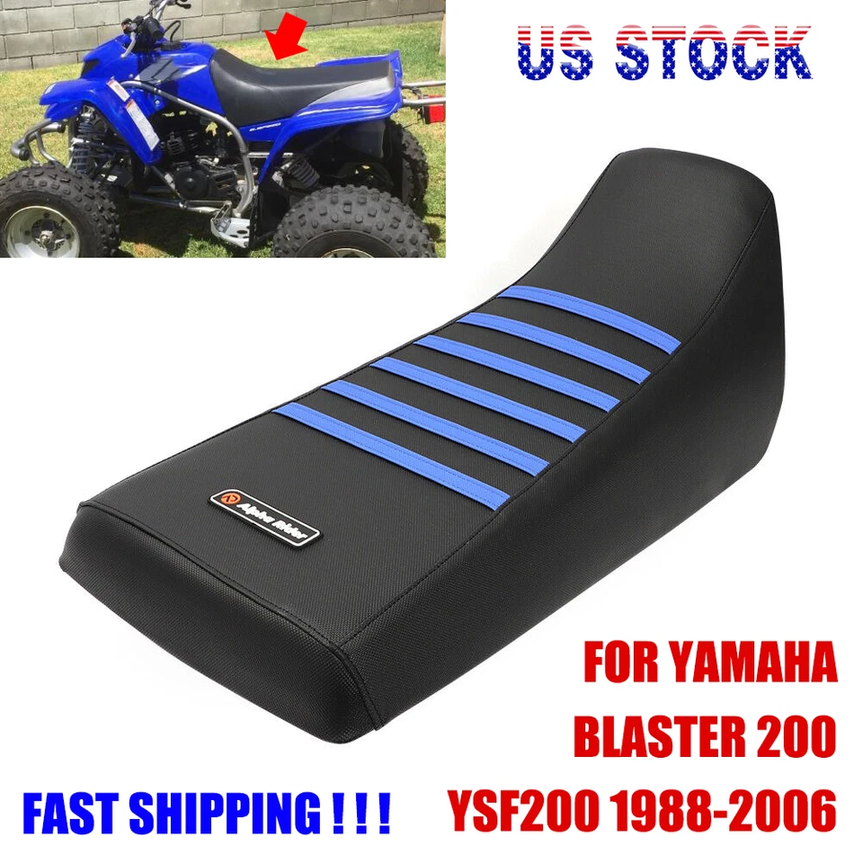 Для 88-06 Yamaha бластер 200 YSF200 подушка нескользящее сиденье чехол черный/синий ребра - Изображение 1 из 4