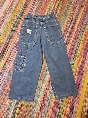 Jeans de carpintero de mezclilla remachados Lee MR True Vintage años 70 hechos en EE. UU. niños 8 23x20 Foto 1 de 4