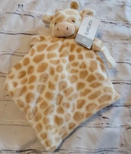 NWT Carters Plush Stuffed Giraffe Soft Security Blanket Lovey Pacifier Holder - Picture 1 of 6