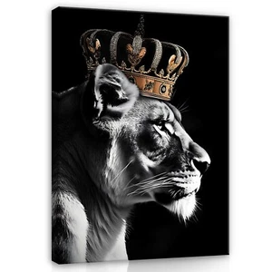 Leinwand Bilder Löwe Motivation Modern Wohnzimmer Bild Leinwandbild Wandbilder - Bild 1 von 7