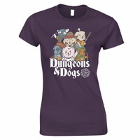 Dungeons and Dogs Womens TShirt DnD D&D Gaming Geek Gift Idea Puppy Tee