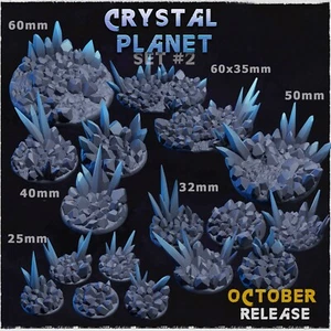 Warhammer 40K/AOS Resina Base Toppers Wargaming Crystal Planet (Pequeñas Bases) - Imagen 1 de 1