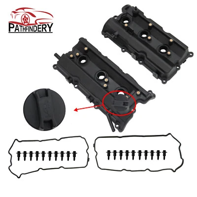 Juego de 2 piezas de cubierta de válvula con junta y tapa para 03-08 Infiniti FX35 M35 G35 Nissan 350Z Foto 1 de 4