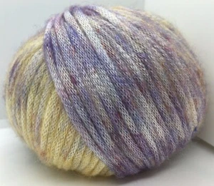 Rock Star Color #65328 Lilac Yellow Subtle Sheen Fuzzy Merino Wool Blend Yarn - Picture 1 of 6