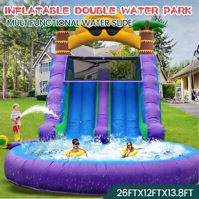 Commercial PVC Inflatable Water Slide Bounce House Park Splash Pool With Blower - Image 1 of 4