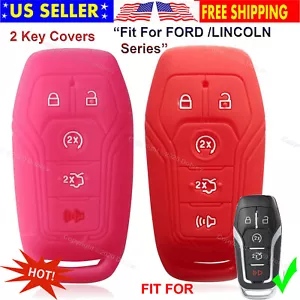 2Pcs Silicone Cover Holder Protector Remote Control Smart Car Case for Ford Key - Picture 1 of 4
