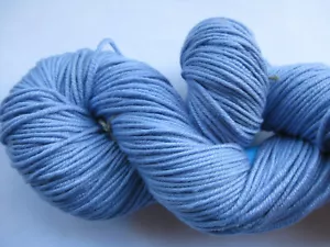 100gm Cashmere Silk Merino Wool 8ply Knitting Hand-dyed Yarn Silvery Blue 225m - Picture 1 of 5