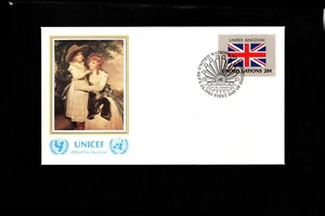 UN, FDC, UNICEF, Sept 23,1983, United Kingdom Flag, COV402-C - Picture 1 of 1