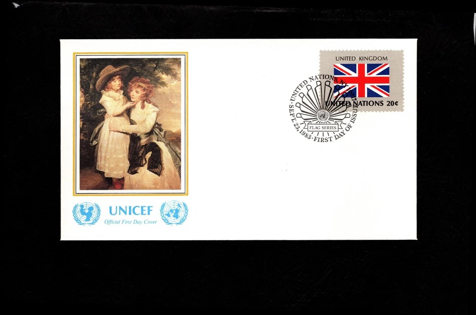 UN, FDC, UNICEF, Sept 23,1983, United Kingdom Flag, COV402-C - Image 1 of 1
