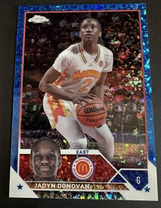 23 Topps Chrome Mcdonalds All American Jadyn Donovan Blue SPARKLE rifrattore #/99 - Foto 1 di 2
