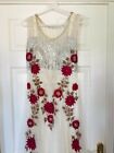 Original White and Pink Embroidary Indian Net Dress Gown Party Wear