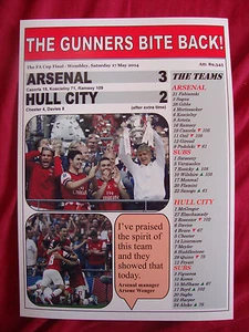 Arsenal 3 Hull City 2 - 2014 FA Cup final - souvenir print - Picture 1 of 1