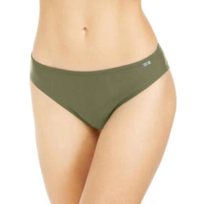 MSRP $48 Dkny Solid Hipster Bikini Bottoms Women's Swimsuit Green Size Large - Image 1 of 2