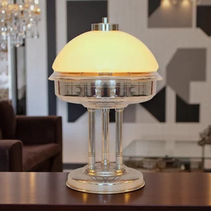 Design Art Déco Tischleuchte "ARTE DÈ DOME" Unikat Tischlampe Messing Nickel - Bild 1 von 23