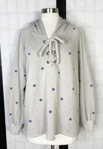 Wildfox Cropped Raw Hem Star Sweatshirt Hoodie. Size: M - Picture 1 of 7