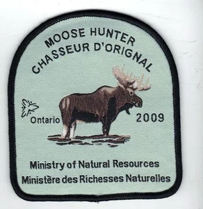 Parche de cazador de alces Ontario MNR 2009 - Michigan DNR ciervo - oso - alce - cresta - pez - Imagen 1 de 1