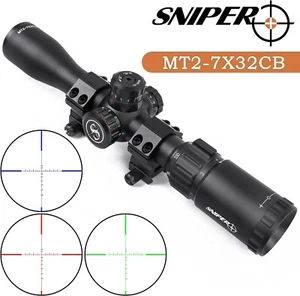MT2-7X32CB Crossbow Scope R/G/B Illuminated Rifle Scope W/ ring for Picatinny - Picture 1 of 7