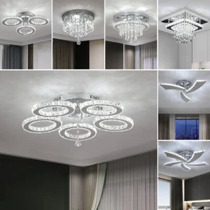 K9 Crystal Chandelier Square/Round Ceiling Light LED Lamp Pendant Light Fixtures - Picture 1 of 142