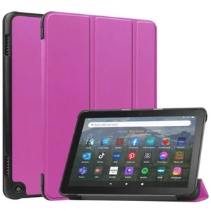 Tablet Stand Case For Amazon Fire HD 8 / 8 Plus 10th 12th Leather Smart Cover - Picture 1 of 34