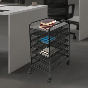 6-Drawer Rolling File Cabinet Rolling Slim Storage File Cabinet Cart Organizer - Picture 1 of 18