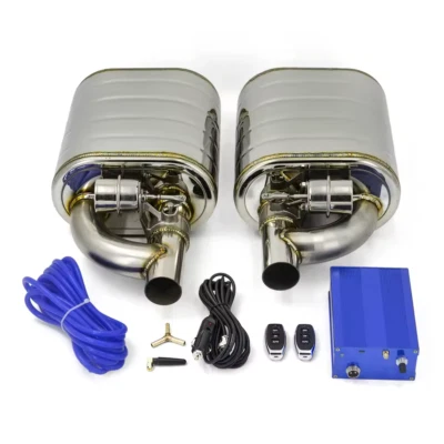 3" 76mm Muffler Left + Right  With Dump Vacuum Valve Electric Control Sets - Image 1 of 4