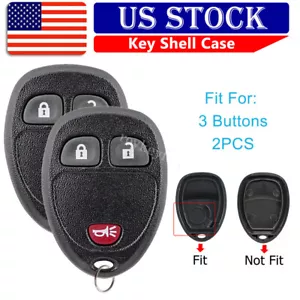 2 for Buick Cadillac Chevy GMC Keyless Remote Car Entry Key Fob Shell Case 3b - Foto 1 di 9