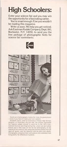 Kodak High School Science Fair Photography Elizabeth Davis Vintage Print Ad 1975 - Bild 1 von 5