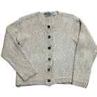 Pull cardigan en tricot mélange de lin Aran Crafts Ireland grand aspect crème lagenlook