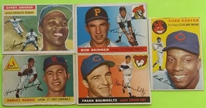 5-Card Lot 1954/1955/1956 Topps Baseball (Sandy Amoros/Luke Easter/Bob Skinner) - Picture 1 of 4