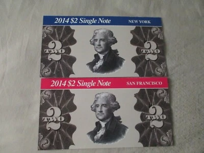 2014 $2 SINGLE NOTE FROM SAN FRANCISCO & NEW YORK FEDERAL RESERVE - Image 1 of 3