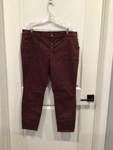 NUEVO CON ETIQUETAS Universal Thread Mujer 18 Pantalones Borgoña 5 Botones Frontales Cinturones Bolsillos - Imagen 1 de 5