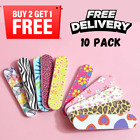 10 pcs Floral Nail Files Buffer Travel Manicure Mini Double Sided Emory Boards