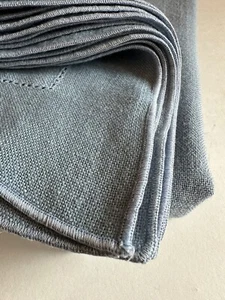 Vintage Vera Neuman Tablecloth Country Blue Hemstitch Rayon Polyester 57”x114” - Picture 1 of 18